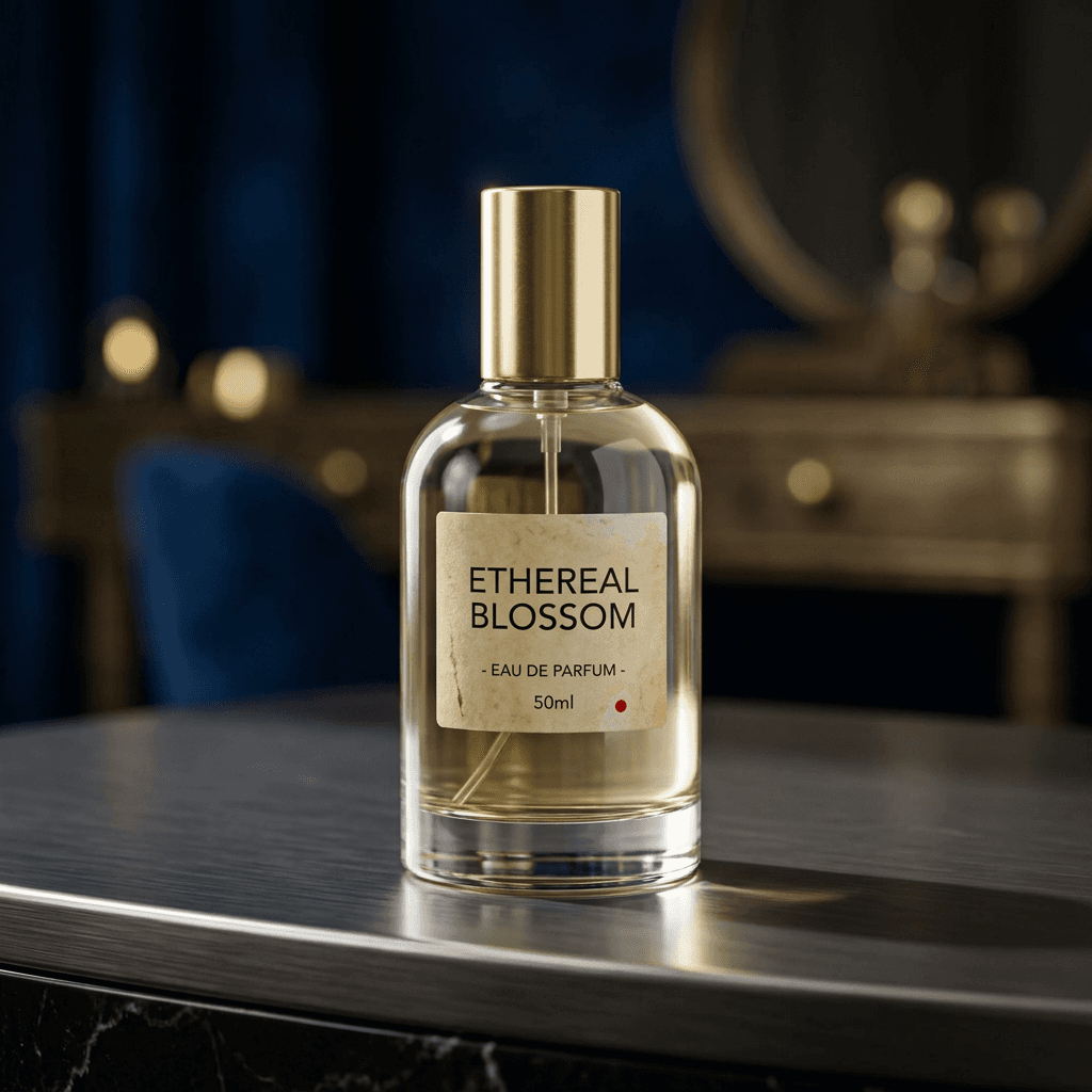 Foto profissional de perfume com iluminação de estúdio